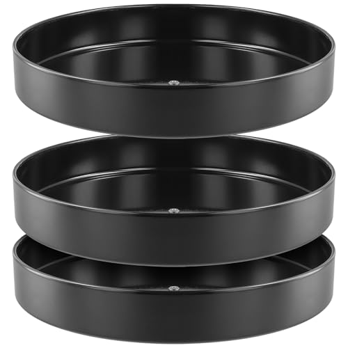 FAAING 3 Stück 30cm Lazy Susan Drehteller, 360° drehbar Gewürzregal Drehteller Organizer Schwarz Metall, Drehteller Küche für Schrank, Speisekammer, Kühlschrank
