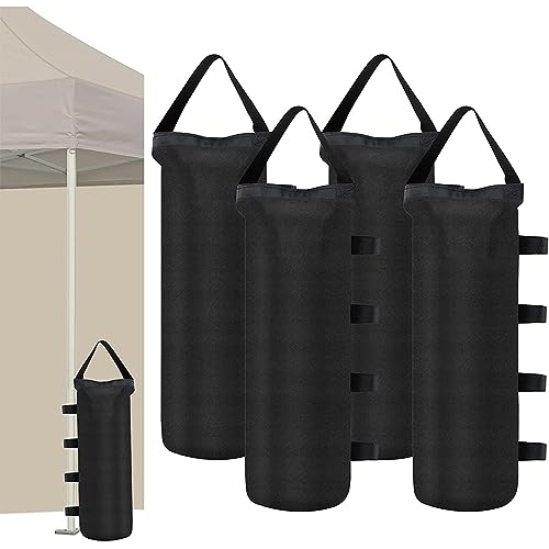4 Stück Zelt-Sandsack, Industriequalität 600D Bein Gewichte für Pavillon,Sandsack Beschwerung mit Langen Gürtel,Sandsäcke für Jede Pop Up Pavillon Zelte Vordach Outdoor Patio