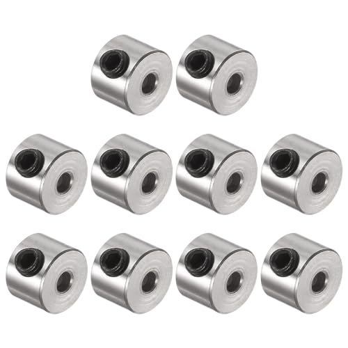 sourcing map 10-teiliges Set Schraubkragen 2,05 mm Bohrung Wellenkragen, 7 mm Außendurchmesser, 5 mm Breite, Landeklappen-Stoppradkragen