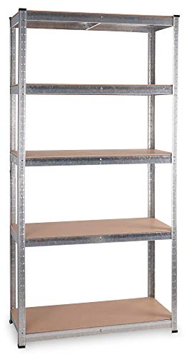 Stagecaptain Heavyrack HR-175 SR Lagerregal - 5 variabel montierbare Böden - Metallkonstruktion verzinkt - auch als Werkbank umbaubar - Tragkraft pro Boden: 175 kg - Tragkraft gesamt 875 kg - Silber