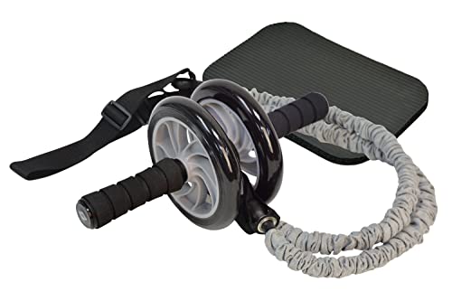 Schildkröt® AB Roller mit doppelten Laufrädern und zwei Expander Tubes, inklusive Kniepad, im Farbkarton, 960244