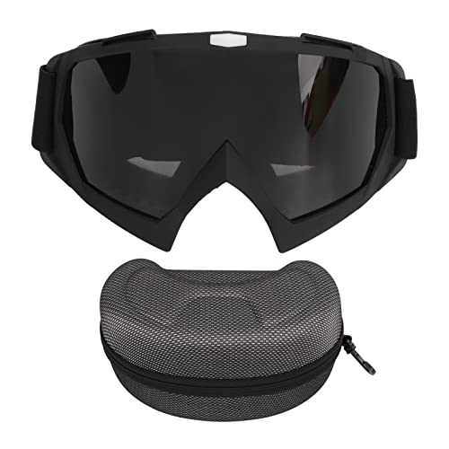 HERCHR Outdoor-Skibrille, Winddichter, Staubdichter Brillenschutz Für Schneesport, Skifahren, Radfahren, Motorrad, Fahrrad, Off-Road (mattschwarzer Rahmen)(Grau)