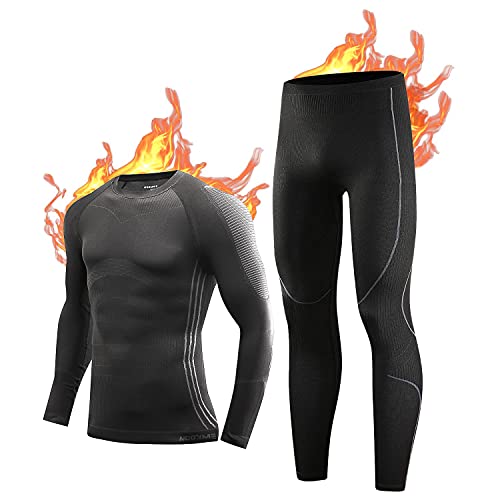 NOOYME Thermounterwäsche Herren Warm Atmungsaktiv Flexibel Skiunterwäsche Weich Thermo Unterwäsche Männer Winter für zu Hause Funktionswäsche Thermowäsche Funktionsunterwäsche