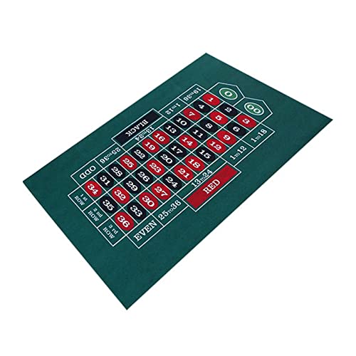 Pomrone Doppelseitige Poker-Layout-Matte - Blackjack und Texas Hold'em erhältlich Tischmatte, Craps- und Roulette-Tischfilz, Grüne Stoffmatte Tischdecke Casino-Ausrüstung