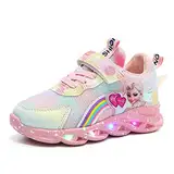 ELSA Schuhe mädchen，Kinder led Schuhe，Leuchtschuhe ELSA Turnschuhe，blinken licht mädchen Sportschuhe zum Laufen mit Flügeln for Frühling Sommer und Herbst (Color : Pink, Size : 28)