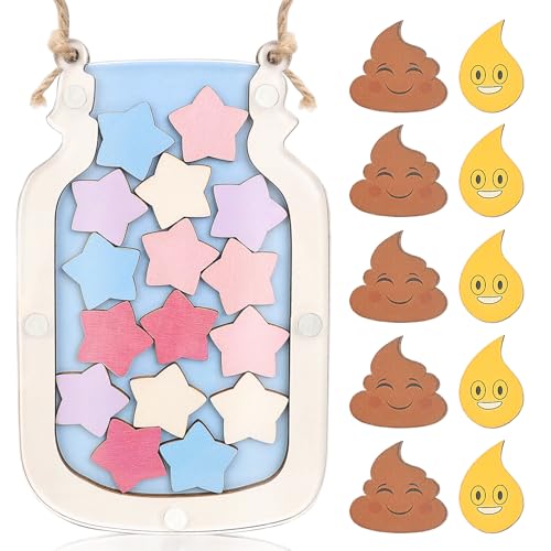 Belohnungsglas für Kinder, Töpfchentraining Belohnungsglas, Klassenzimmer Belohnungsglas, Kinder Personalisiertes Belohnungssystem, Verhalten Belohnungstafel für Jungen Mädchen Zuhause (Poo+Star)