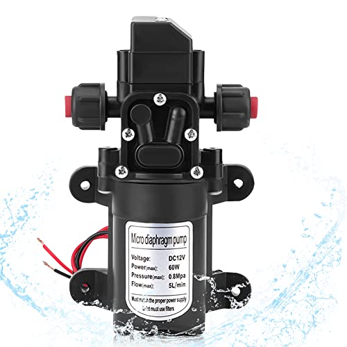 12v Wasserpumpe, Druckwasserpumpe Membranpumpe 12v, Hochdruckwasserpumpe 116psi Selbstansaugende Wasserpumpe Öltransferpumpe Elektrischer Extraktor für Wohnwagen Campingboot