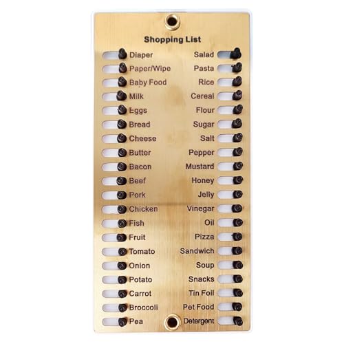 Metall-Einkaufsliste 2024, Einkaufsliste, Erinnerungstafel, wiederverwendbare Einkaufsliste, Geschenk für Familie und Freunde Messschieber Klein (Gold, One Size)