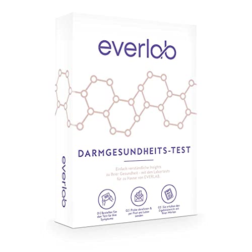 EVERLAB Darmgesundheits Test – Darmflora Plus Untersuchung auf Darmbakterien, Candida, Leaky Gut u.v.m. – Stuhltest – Selbsttest für Zuhause