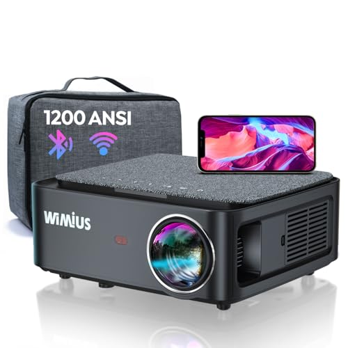 Beamer, Full HD 1080P 1200 ANSI Lumen Beamer 5G WiFi Bluetooth Beamer Heimkino 4K Unterstützung, LED Video Beamer Outdoor 300 '' Display, kompatibel mit Fire Stick,Smartphone,PS5 Projektor