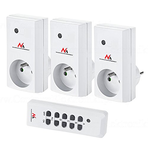 Maclean Funkschalt-Set Funksteckdose Set mit Fernbedienung Max. 3600W (MCE153 3x Funksteckdose + Fernbedienung)