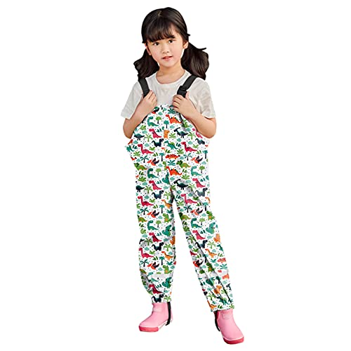 Regenhose Kinder,Outdoor Softshellhose,TräGerlos-Schneehose-Regenlatzhose-Wasserdicht Matschhose-Buddelhose Outdoor Wanderhose-MäDchen Matschhose Mit Verstellbaren TräGern