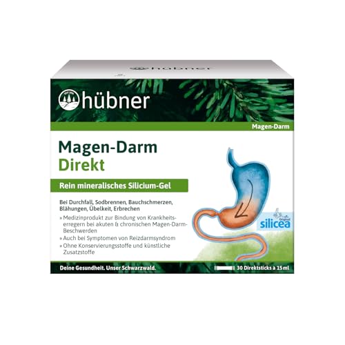 hübner® Magen-Darm Direkt – 30 Direktsticks á 15ml für unterwegs, vegan, geschmacksneutral, ohne Zusätze, mit hoher Bindungsfähigkeit für Krankheitserreger & Giftstoffe