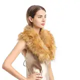 Soul Young Damen Fellkragen Pelzkragen Kunstfell Kunstpelz Winter Schal Wärm Fuchspelz Kragen EINWEG Verpackung(80cm, Natur)