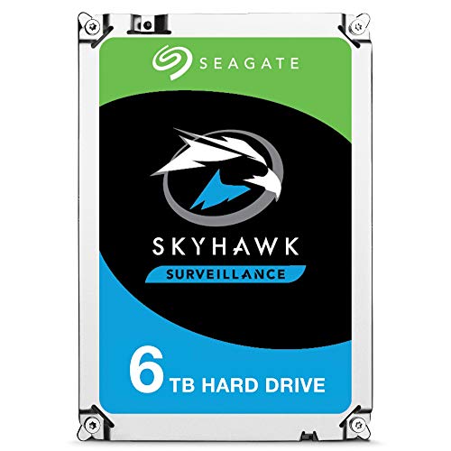 Seagate SkyHawk 6TB interne Festplatte HDD, für Videoaufnahme mit bis zu 64 Kameras, 3.5 Zoll, 256 MB Cache, SATA 6GB/s, silber, bulk, inkl. 3 Jahre Rescue Service, Modellnr.: ST6000VX0023