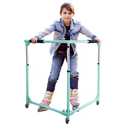 GanFindX Faltbare Skater-Hilfe für Kinder, Rollschuhlaufen, höhenverstellbar, Rollschuh-Trainer für Kinder, Kleinkinder, Trainingslauflernhilfe (Seafoam Green)