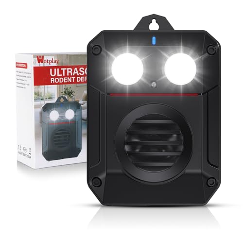 Wotplay Mäuseabwehr Ultraschall 1 Stück, Mäuse Vertreiben Ausgestattet mit LED-Leuchten, Lärmreduzierung Marderschreck und Ruhe Geeignet für Garten Bauernhof und Automobil