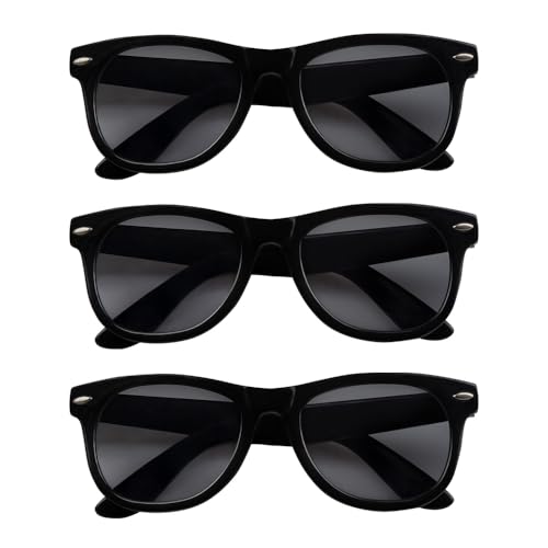 Boland - Partybrille im Set, 3 Stück, Brillen für Erwachsene, Spaßbrille, ohne Sehstärke, Sonnenbrille, Bad Taste Outfit, Zubehör für Faschingskostüme, Schwarz