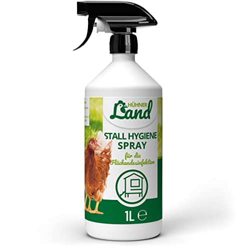 HÜHNER Land Stall Hygiene Spray, Desinfektion speziell für den Hühnerstall 1L für Hühner - Als Desinfektions-Reiniger für alle Flächen im Stall I Gegen Giardien, Pilze & Bakterien, Hygienespray