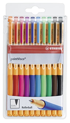 STABILO - Tintenroller - pointVisco - 10er Pack - mit 10 verschiedenen Farben