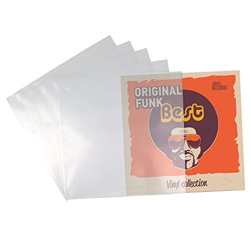 Beats & More PREMIUM LP 12" Schutzhüllen - Vinyl Schallplattenhüllen - optimaler Schutz für Schallplatten - 50 Stück - Made in Germany - 325 mm x 325 mm x 0,10 mm
