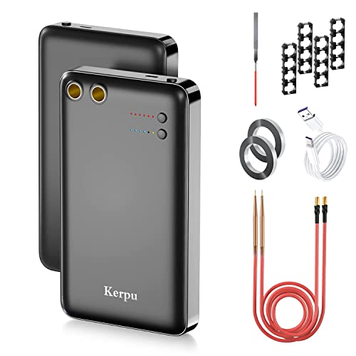 Mini-Punktschweißgerät, Kerpu 5000mAh Batterie-Punktschweißgerät, 6-Gänge einstellbar mit Typ-C Ladeanschluss, 5M Nickelblatt-Schnellspannstift für die Herstellung von DIY-Batteriepaketen