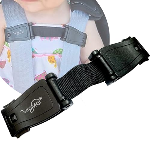 VegMai® Gurtsicherung für Kindersitze - Sicherheitsclip für Autositz - Verhindert, dass das Kind die Arme aus dem Gurt zieht - Autositzschutzschließe - Klemme für Kindergurte