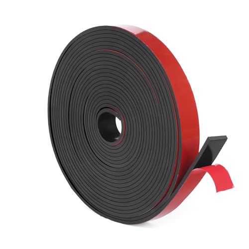 Gummistreifen Selbstklebend, 2m × 25mm × 2mm Gummi Klebeband, Neopren Gummimatte Gummiplatte, Vollgummi Gummiprofil Für Gummidichtung, Diy, Bodenbeläge Schutz, Stoßschutz, Rutschfest