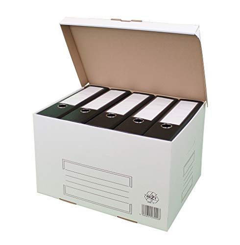 karton-billiger Archivschachteln Aktenkarton Archivkarton Archivbox mit Klappdeckel 10Stück - weiß