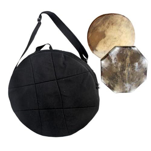 Shamandrum Tasche Rund Schwarz Gepolstert Ø 45 cm Schamanentrommel Trageriemen