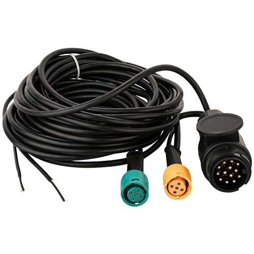 AUTOLIGHT 24 Kabelsatz für Anhänger 5 Meter 13-polig + 2 x DC Abgang Kabel Anhängerbeleuchtung Rücklichter Kabelbaum mit Bajonettverbinder