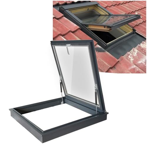 APMOE Dachausstiegsfenster - Aluminium Dachluke, Ausgang, Dachfenster für Schornsteinfeger mit Doppelschichtigem Gehärtetem Glas Deckeinbau-Dachfenster Kippfenster Beleuchtung/Lüftung(40x55cm)