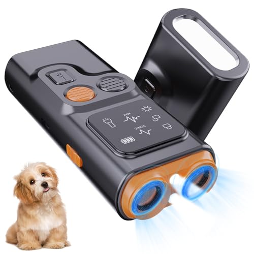 Vmxlso Anti Bell Gerät Hunde, Barkguard Antibell Ultraschall Gerät, Antibell für Hunde mit HD Display LED Taschenlampe, 2 Modi, Handheld Anti Barking Device für Hunde von 6 Monaten bis 8 Jahren