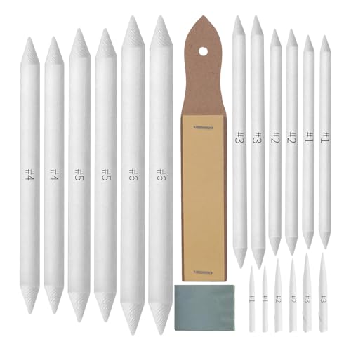 13/20-teiliges Künstlerwerkzeug-Set zum Skizzieren und Zeichnen, Kunstmisch-Set mit verschiedenen Größen, Mischstumpf, Tortillions, Schleifpapier