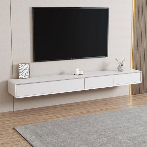 Wandmontierter TV-Schrank, schwebendes Regal, Wandregal, Heimunterhaltungszentrum, TV-Ständer, Medien-Speicherregal, TV-Ständer, Audio-Visuelle Ausrüstungsregale mit Schublade, TV-Hintergrund