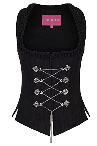 Krüger Madl Damen Dirndl Mieder schwarz, 4-SCHWARZ, 50