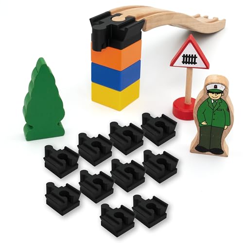 Brio Duplo Verbindungsstücke, kompatibler Adapter, kombiniert beide Systeme miteinander, Schienen-Verbinder, Track-Connector, universell passend (10 Stück)