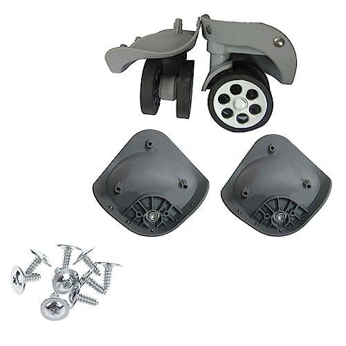 ZPECIAL 1 Paar Reparatur-Reisekoffer-Teile, 360°-Räder, A79, Gepäckrollen, Koffer, zweireihig, Rollen, Reparaturrollen, robustes Rad mit Schrauben, Hellgraue Trompete, Height 10cm