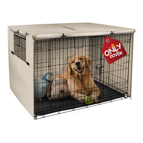 Explore Land Abdeckung für Hundekäfig, 61 cm, strapazierfähiges Polyester, universelle Passform für Hundekäfige aus Draht, Hellbraun