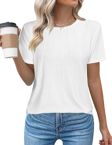 Gyabnw Bluse Damen Sommer Elegant Top Kurzarm Oberteil Kleidung Lässige Tshirt Casual Sommer Outfits Damen