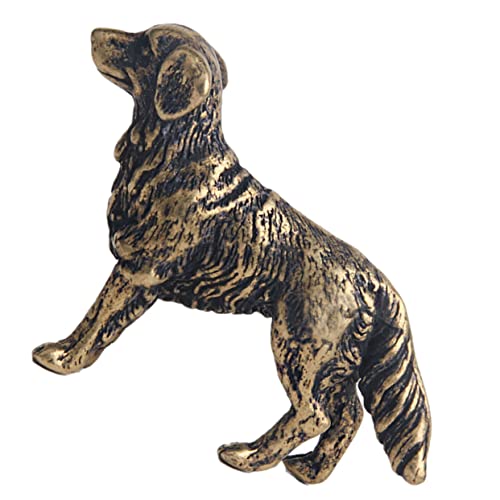 Homoyoyo Kupfer-schäferhund-skulptur Im Retro-Stil Kupfer-Handwerk Hundefigur für Heimdekoration Büro Schreibtisch