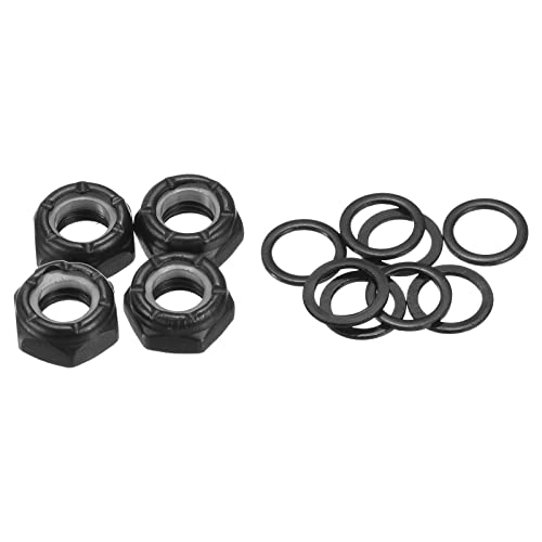 PATIKIL Skateboard Lock Muttern Set 5/16 Skateboard Truck Achse Unterlegscheiben Distanzstück Hardware Reparatur Kit für Langboard Cruiser Schwarz