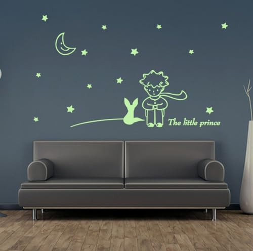 ENIXWH Wandsticker Kleine Prinz Leuchtend Wandtattoo Wandaufkleber für Kinder Baby Raumdekoration Wandbild Kunst Geschenk