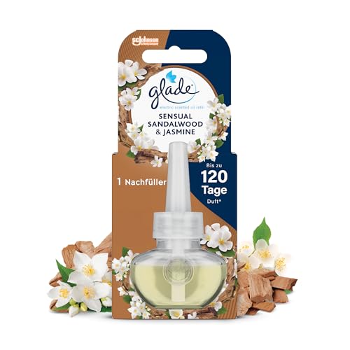 Glade electric scented oil Nachfüller, elektrischer Raumduft mit Duftöl, Sensual Sandalwood & Jasmine, 1er Pack (1 x 20 ml)