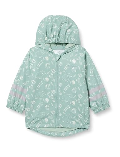 Playshoes Unisex Kinder Fleece-futter Regenmantel Regenjacke Regenbekleidung, Grün Waldtiere, 116 EU
