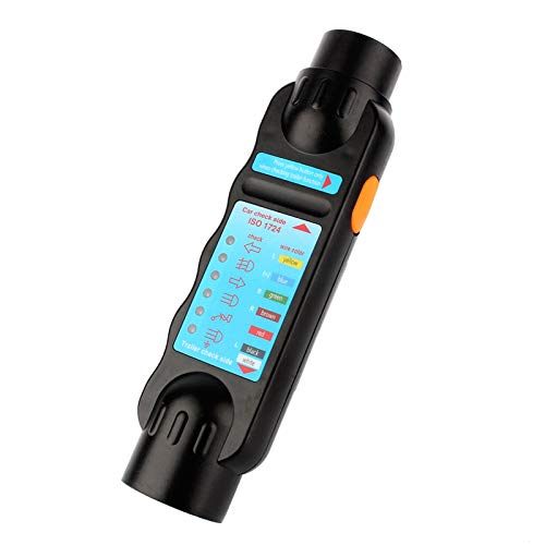 12V 7 Pin Abschleppanhänger Lichttester, 7Pin 12V Auto Abschleppanhänger Stecker Steckdose Verbindungstester Diagnosewerkzeug Schwarz für Werkstätten Auto- und Anhängervermietung