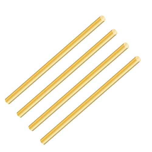 LAVMHAB Messingstab 4mm x 150mm, Massive Runde Messingstangen für DIY Handwerk (4 Stück)