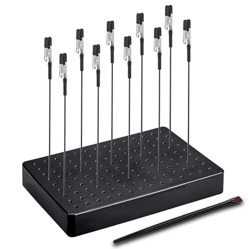 Siblaies Modellbau zubehör, 10 x Farben Standfuß, 1 Bürste und 1 Widerlager. Robuste und stabile Dritte Hand Krokodilklemmen. Ideal für Modellierung, Airbrush Werkzeug und Helfende Hand Löten.