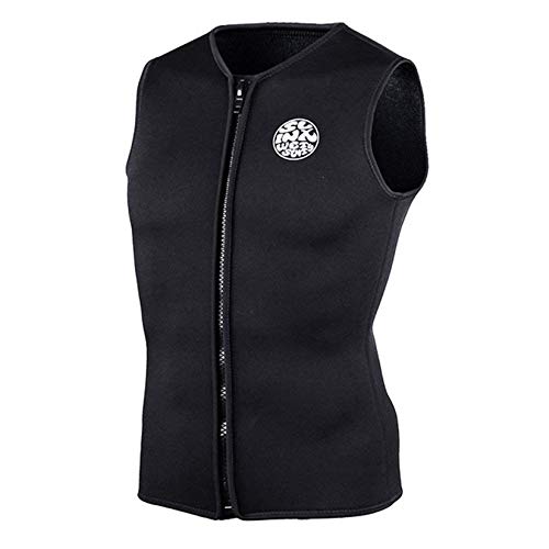 PAWHITS Neoprenanzug 3 mm Schwarz ärmellos Thermo-Weste für Herren und Damen Tauchen Surfen Schwimmen Segeln Sauna-Workout (L)