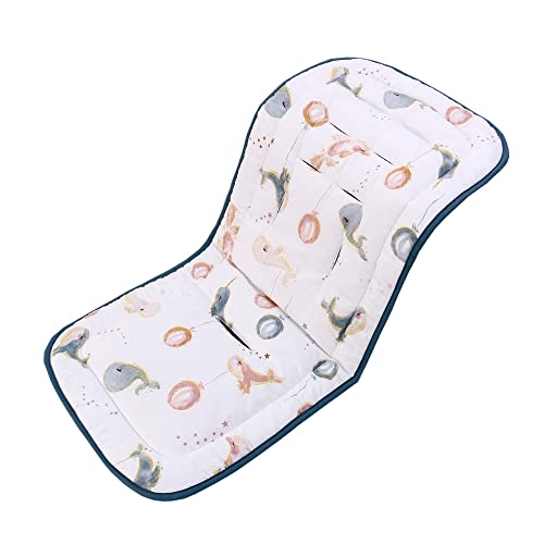 Baby Sitzauflage für Kinderwagen, 32x80 cm Baby Sitzeinlage aus 100% Baumwolle Weiche und Reversible Autositz Kinderwagenauflage für Babyschale Buggy
